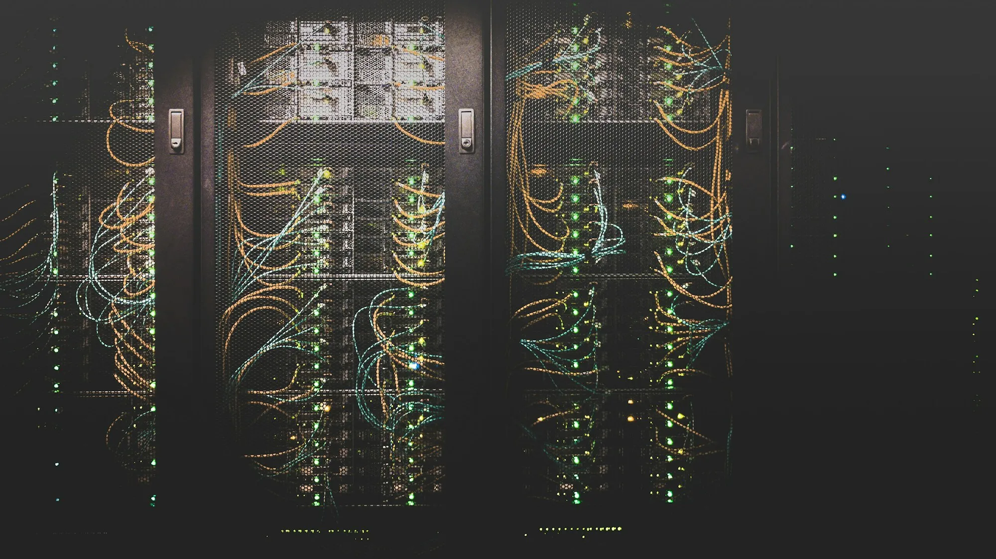 Rows of servers in a data centre